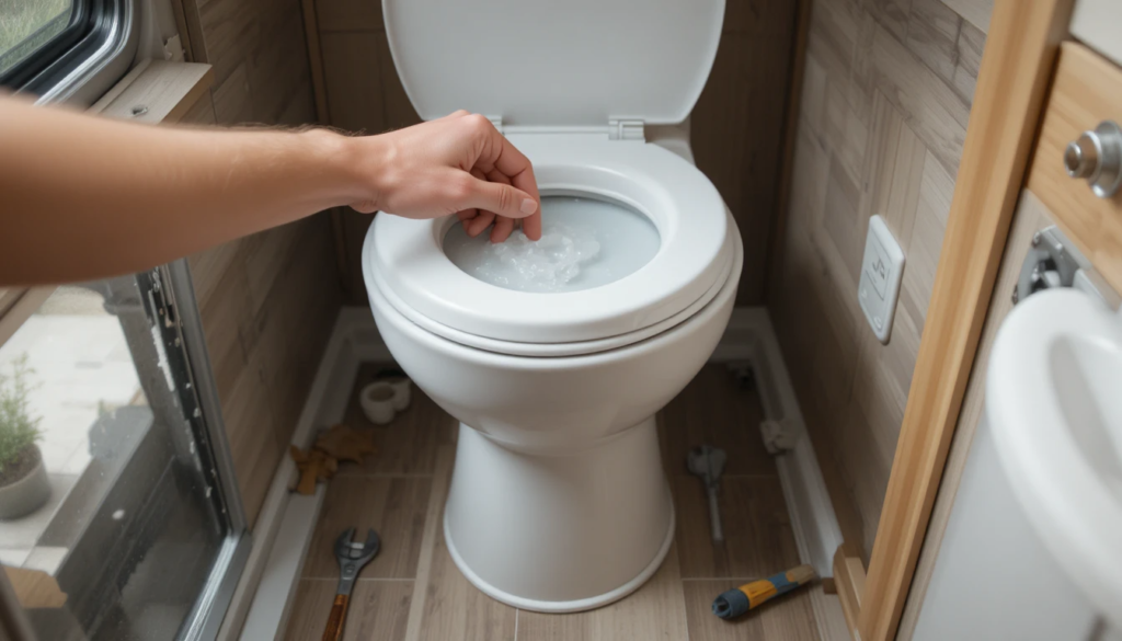 thetford cassette toilet not flushing